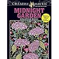 Creative Haven Midnight Garden Coloring Book: Heart & Flower Designs on ...