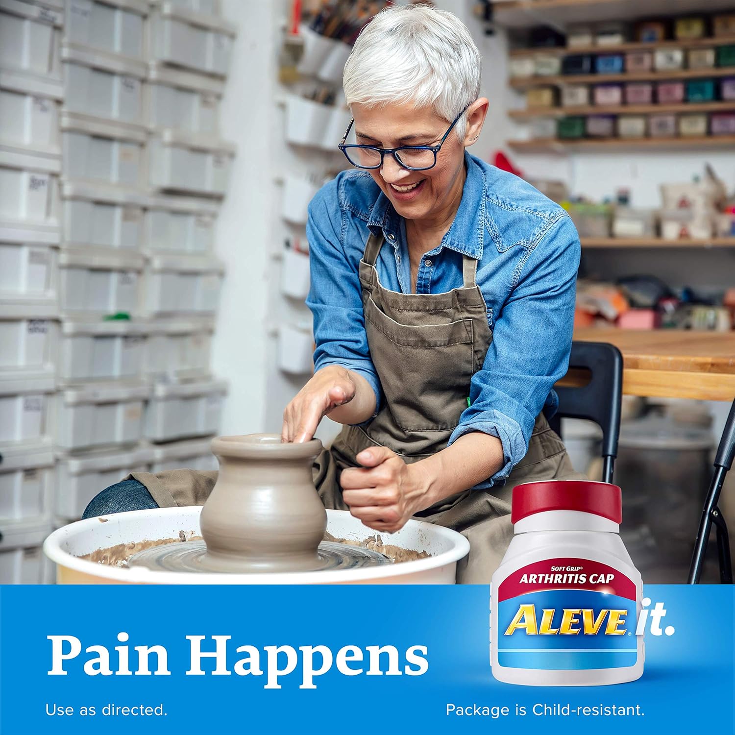 Aleve Soft Grip Arthritis Cap Tablets, Fast Acting All Day Pain Relief for Headaches, Muscle Aches, and Fever Reduction, Naproxen Sodium Capsules, 220 mg, 270 Count: Health & Personal Care