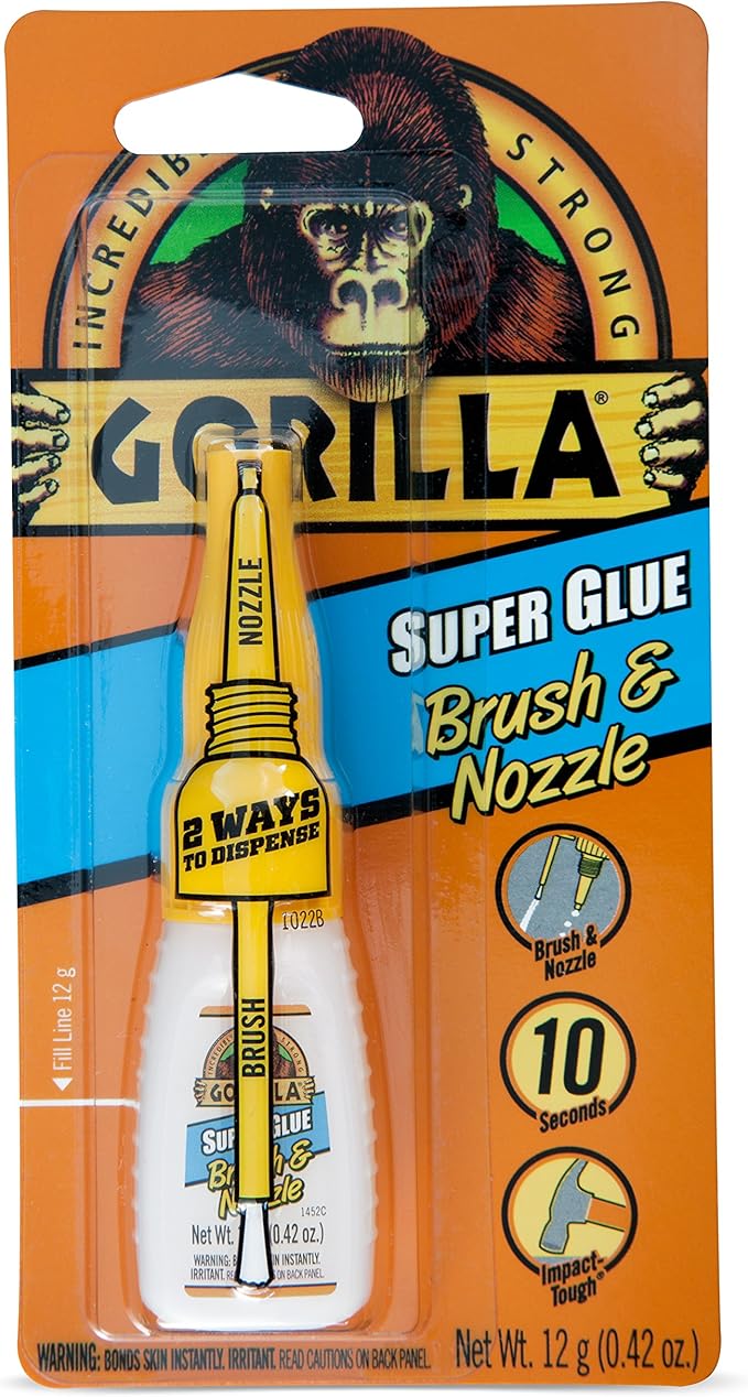 Gorilla 7501201 Super Glue Brush & Nozzle, 12g, Clear Amazon.co.uk