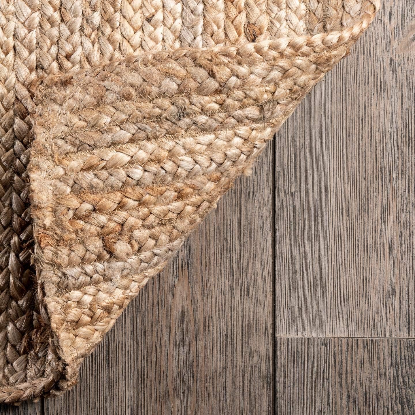 nuLOOM Rigo Hand Woven Jute Area Rug, 6' x 9', Natural: Furniture & Decor