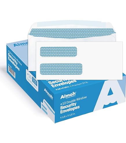 PANDRI No. 8 Self-Seal Business Envelopes - 750 Pack, Double Window Design For QuickBooks Checks & Invoices, 3 5/8 X 8 11/16 Inches