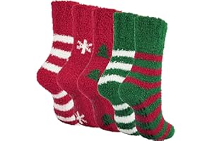 BenSorts Women Fuzzy Socks with Grippers Non Slip Thick Slipper Socks Christmas Gifts