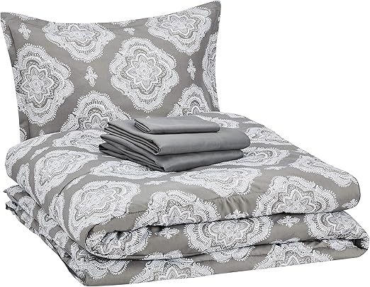 Amazon Com Amazonbasics 6 Piece Comforter Bedding Set Twin