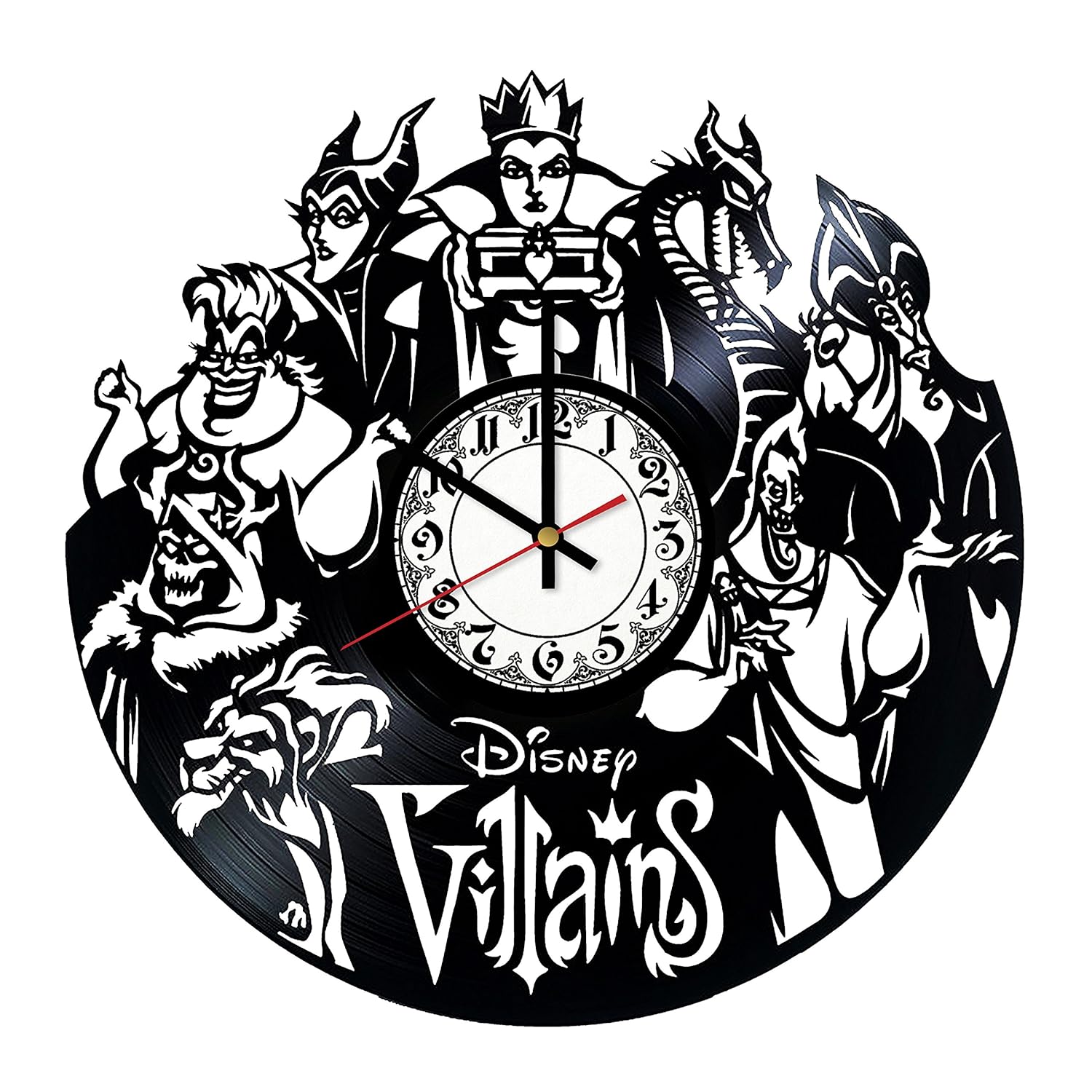 Handmade Vinyl Wall Clock Villains disney unique design