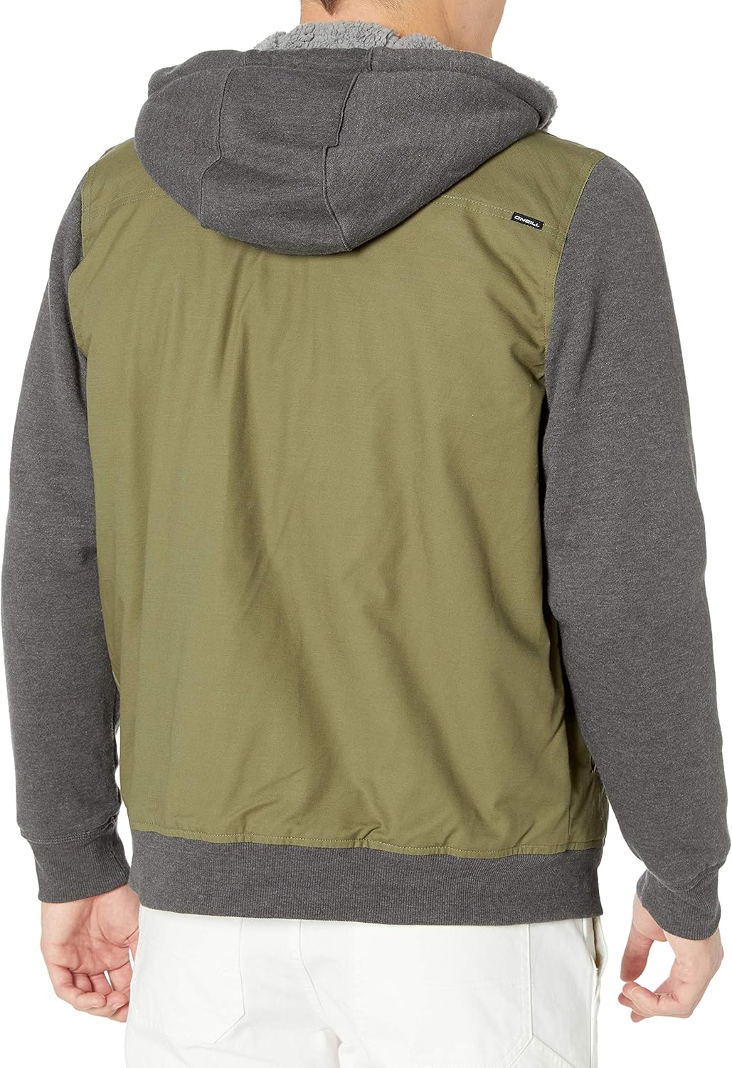 O'NEILL Men's Sherpa Lined Full Zip Hooded Fleece Sweatshirt Jacket: Clothing
