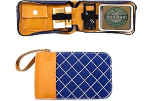 OPEN ROAD GOODS Surf Kit - A Great Surfer Gift & Surf Accessory that Holds your Surf Wax, Organic Sunscreen Face Stick, All Natural Lip Balm, Wax Scraper, and More! All in a Stylish Blue Surf Wax Holder!