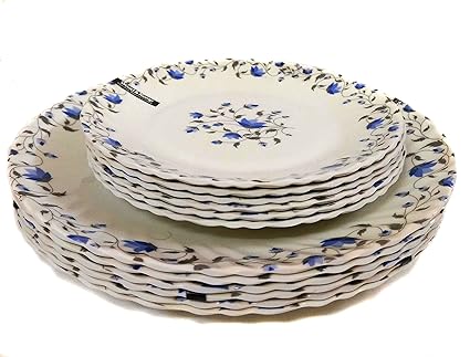 Smart Dinning Plate set Pure Melamine Double Coated Dinner Set(12 Pieces,White, 11 Inch)