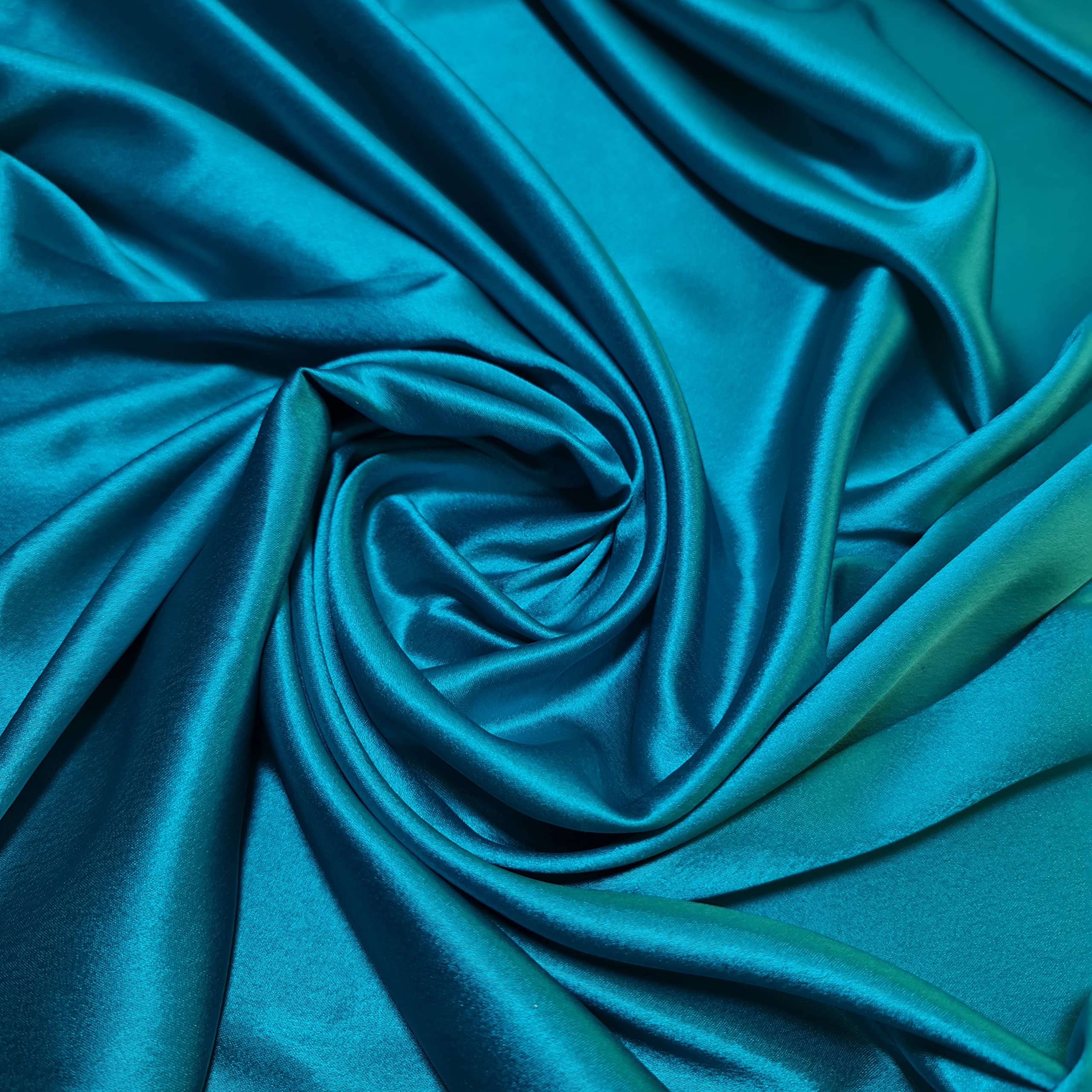 Glossy Charmeuse Silk Satin Bridal Dress Polyester Lining Craft Fabric 44" Meter (2 Meter, Teal)