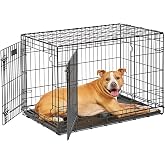 MidWest Homes for Pets Intermediate LifeStages Double Door 36-Inch Folding Dog Crate, Enhanced Security, Includes Leak-Proof