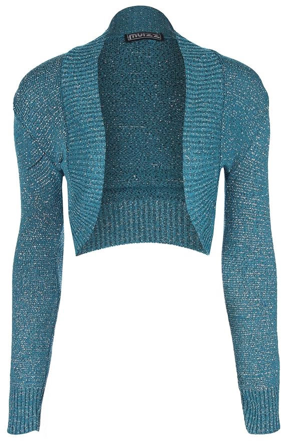 LUREX GLITTER THREAD KNITTED BOLERO SHRUG, CARDIGAN Amazon.co.uk Clothing