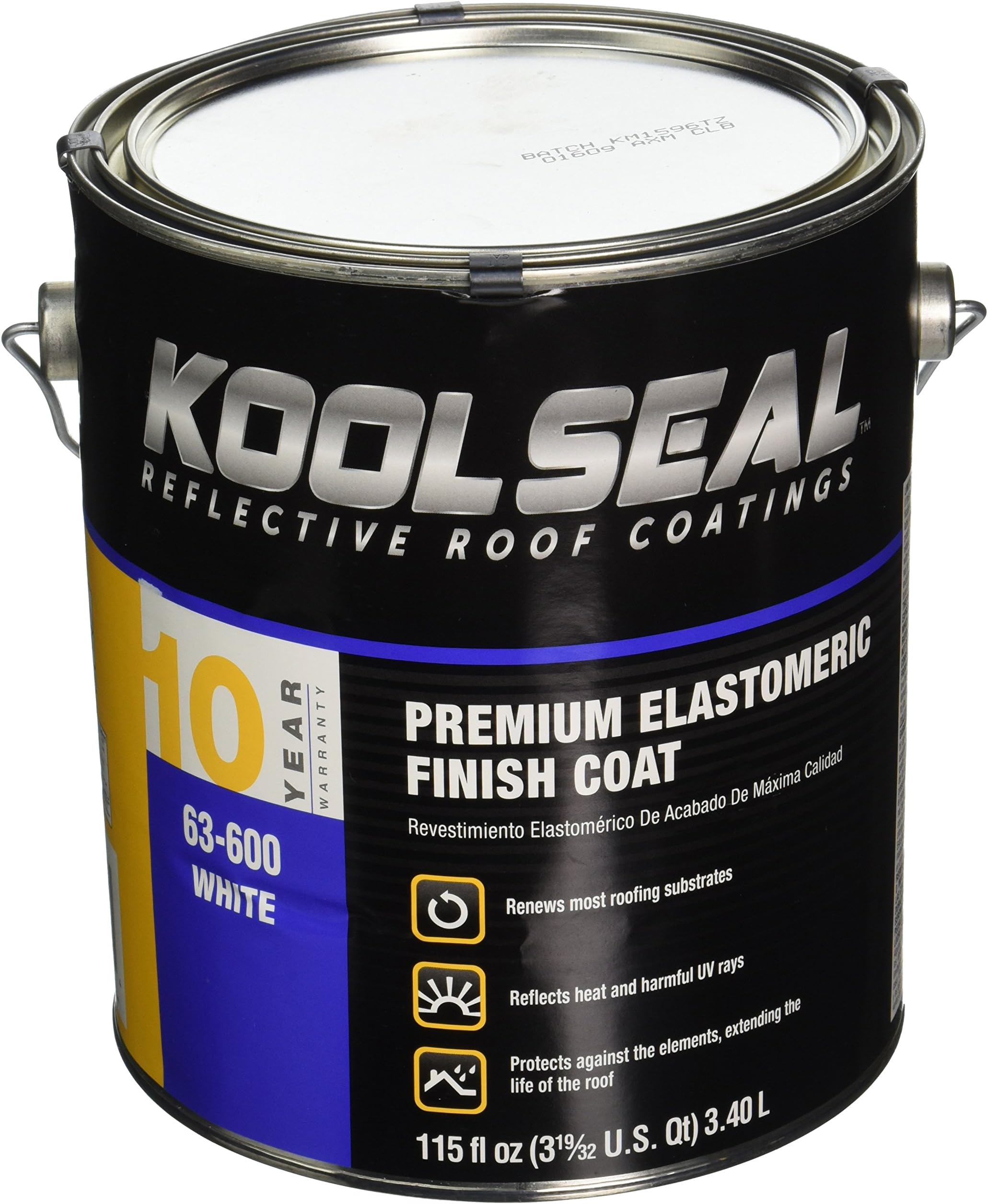 Kool Seal KST06360016 Elastomeric Roof Coating, 115 fl oz., Liquid