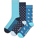 Happy Socks Basics Collection- Multi-Pack Crew Socks for Men and Women- Blue, Pink, Grey, Green