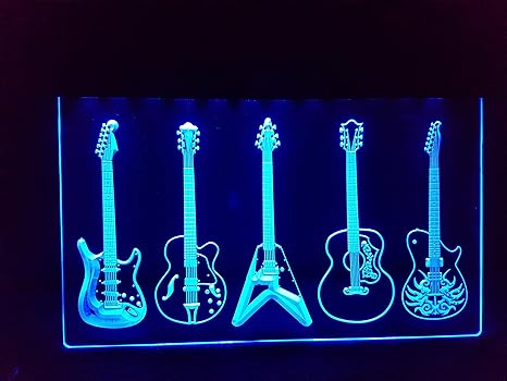 Guitars Gitarren/ Gitarre Leuchtschild NEON Neonschild LED Neu Schild Laden Reklame