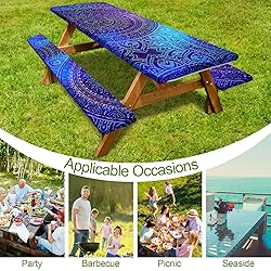 Picnic Table Cover with Bench Covers Camping