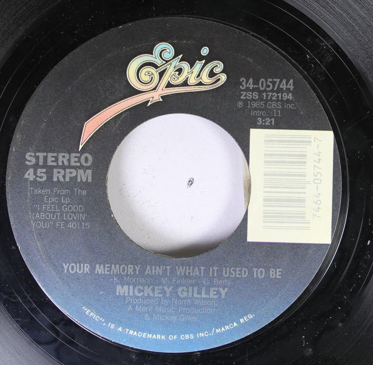 Mickey Gilley Lonely Nights - Mickey Gilley 45 RPM Your Memory Ain't What It Used to Be / Lonely