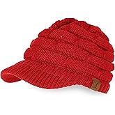 C.C Hatsandscarf Exclusives Women's Ribbed Knit Hat with Brim (YJ-131)(YJ-2023)