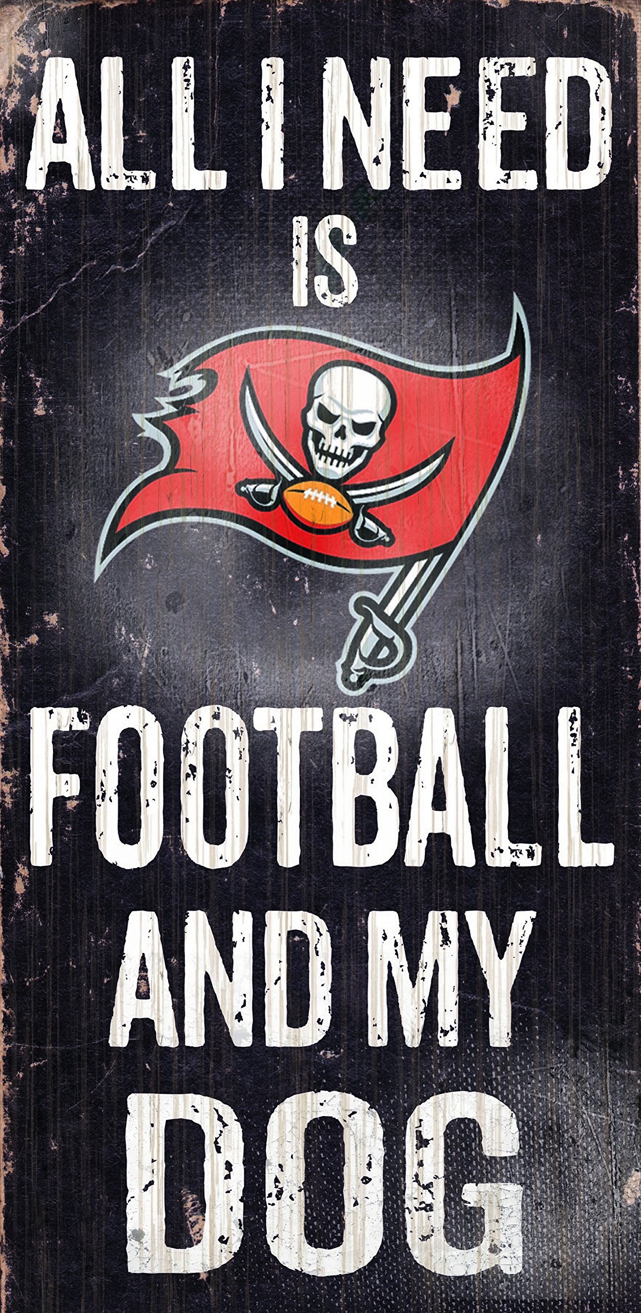 Fan Creations Tampa Bay Buccaneers Wooden Sign - Football and Dog 6" x 12"