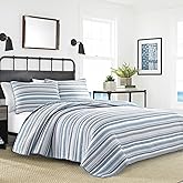 Nautica - Twin Quilt Set, Soft & Breathable Cotton Bedding with Medium Weight Feel, Reversible 2 Piece Bed Set with Matching Pillowcase (Jettison Grey)