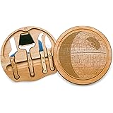 TOSCANA - a Picnic Time brand - Star Wars Death Star Circo Cheese Board and Knife Set - Charcuterie Board Set - Wood Cutting 