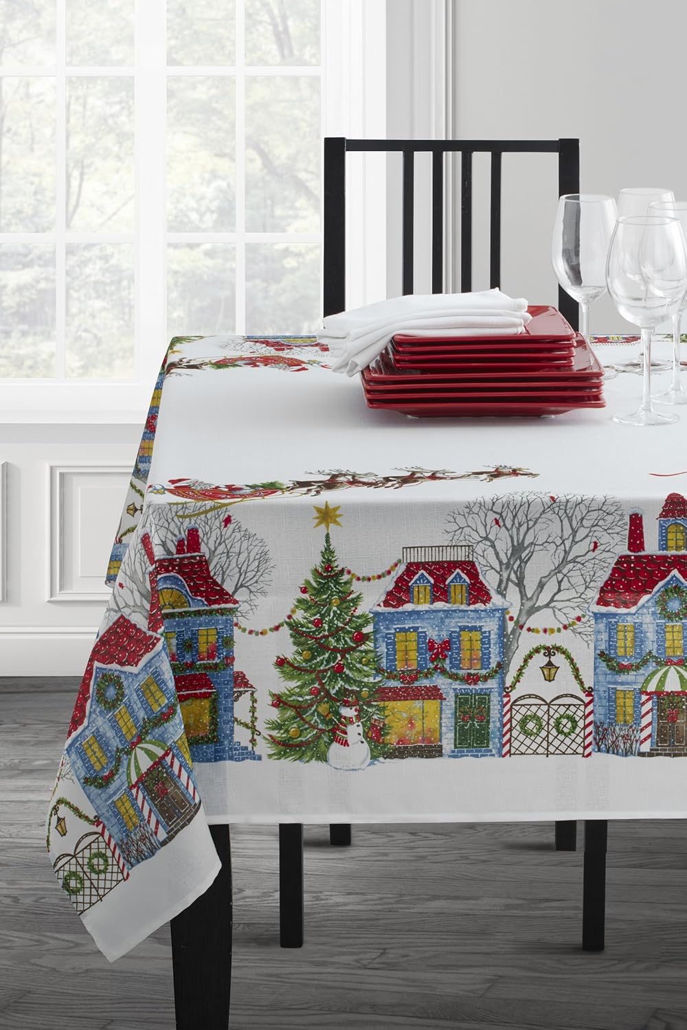 Best christmas table cloth round vinyl