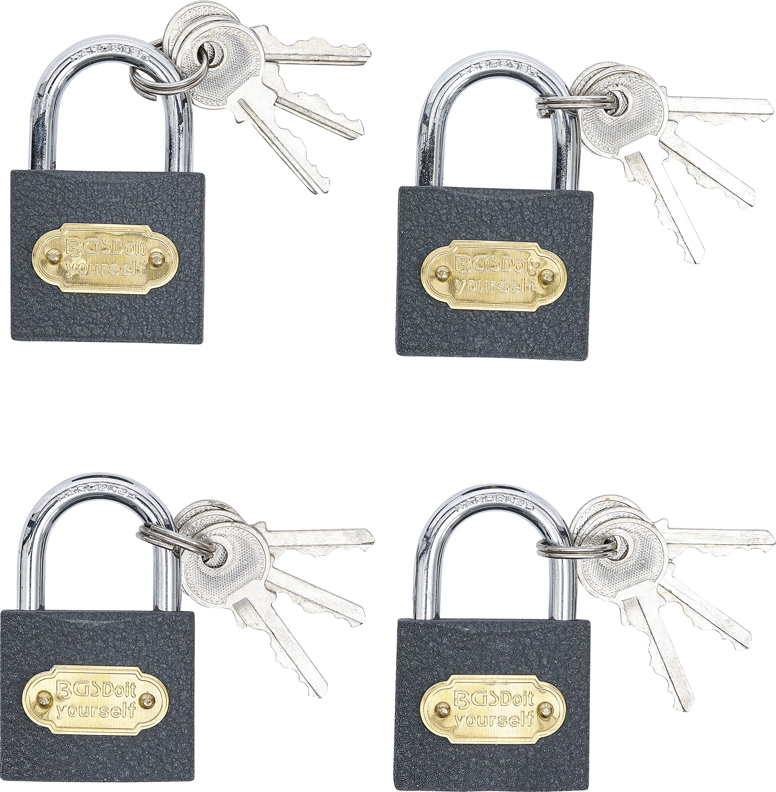 BGS Diy 85164 | Padlock Set | simultaneous locking | Type L | 35mm | 4 pcs.