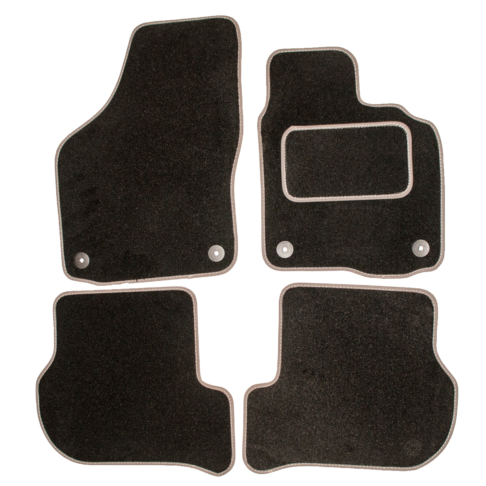 Sakura SS4971GY Car Mats with Drivers Side Carpet Heel Pad, Black/Grey Trim fits JAG XF 4 FIXINGS 2008-2015