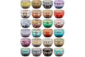 Ahyiyou DIY Candle Tins Candle Jars 8.5oz 24 Pieces 24 Color, Round Containers with Lids for Candle Making, Arts & Crafts, Storage & More (8.5OZ)