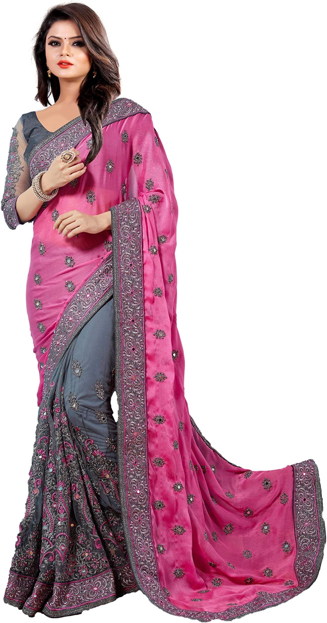 Sareeshop Georgette Saree (Darpanpink-Drp!!_Pink)