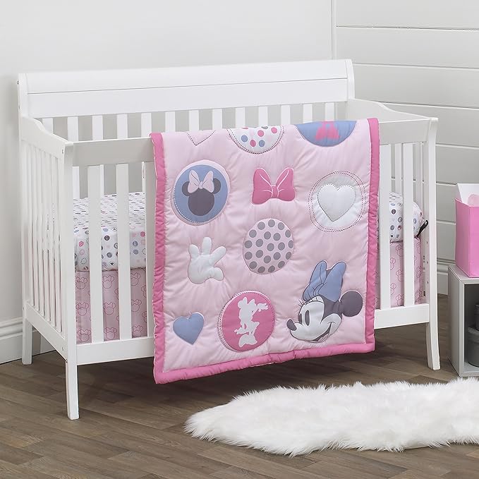 Disney Minnie Mouse Pretty in Pink 3 Piece Nursery Crib