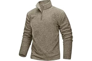 TACVASEN Mens Quarter Zip Sweatshirt Long Sleeve Pullover 1/4 Zip Up Golf Shirt for Men Winter Fleece Lined Thermal Sweater