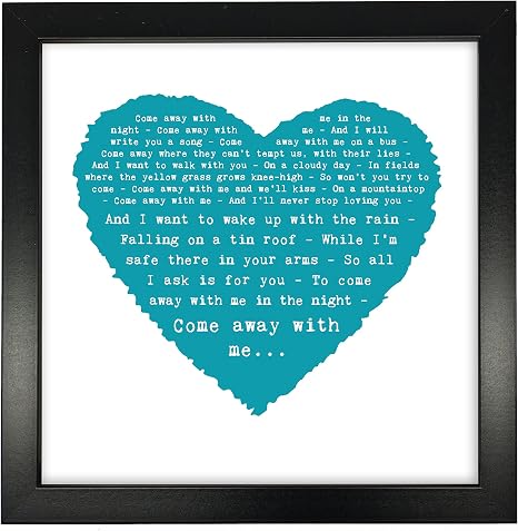 Amazon Co Jp ノラ ジョーンズ Come Away With Me Personalised印刷ハート 理想的な結婚記念日personalizedロマンチックギフト 完全にframedボックスフレーム ホーム キッチン