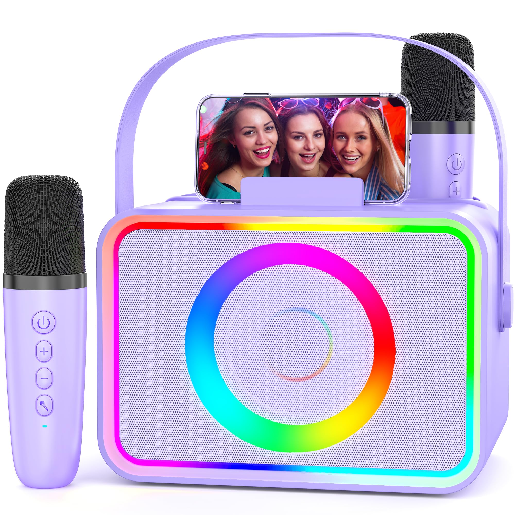 Karaoke Machine,Portable Bluetooth Speaker with 2