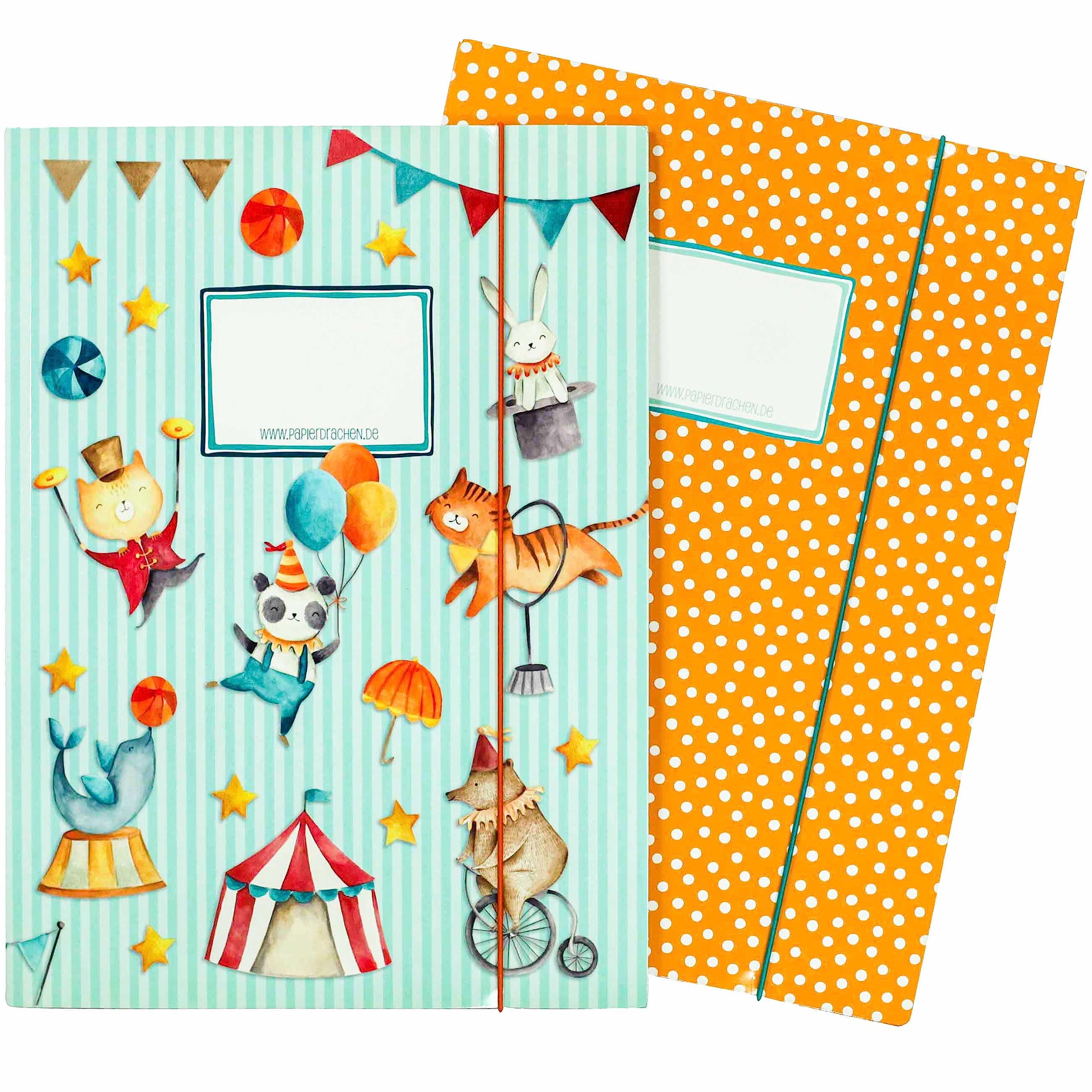 2 School folders for Children DIN A4 | Design Circus - Folder for Primary School Pupils - Paper Organizer - Folder Set Number 3