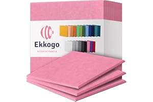 Ekkogo Acoustic Panels 12-Pack Soundproof Wall Panels 12"X12"X0.4" Sound Panels High Density Sound Dampening Panels - [Chic P
