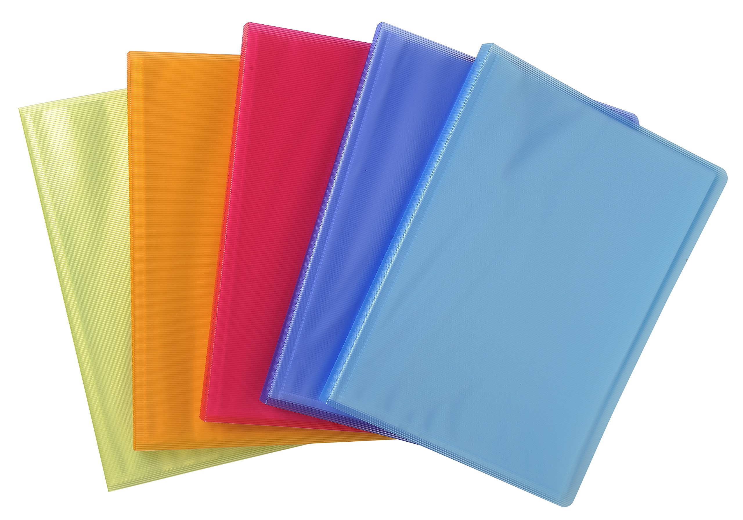 Exacompta - Ref 85477E - Linicolor Rigid PP Display Book - Suitable for A4 Documents, 0.8mm Polypropylene Material, 40 Pockets, 80 Viewing Pages - Assorted Colours (Pack of 12)
