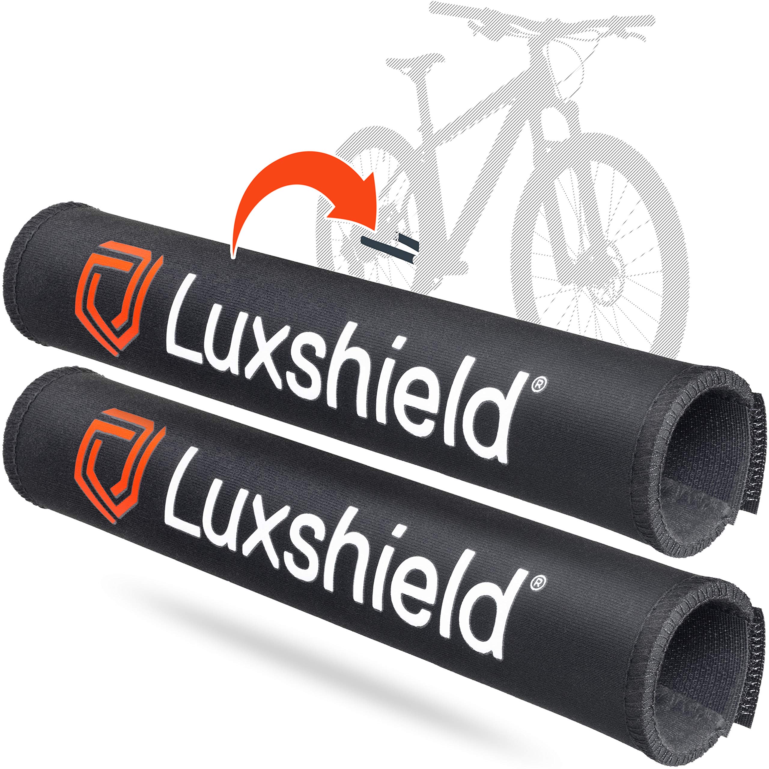 Luxshield Chainstay Protector 2 pack Neoprene, Chain Guard, Bike Frame Protector, 20 cm x 12 cm, Black