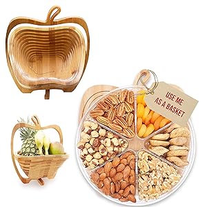 Nuts-Fruit Gift Turn Into Fruit Basket, Healthy Fresh Gift Idea For Christmas, Birthday, Thanksgiving, Fathers Day, Mothers Day(6 Fruit)