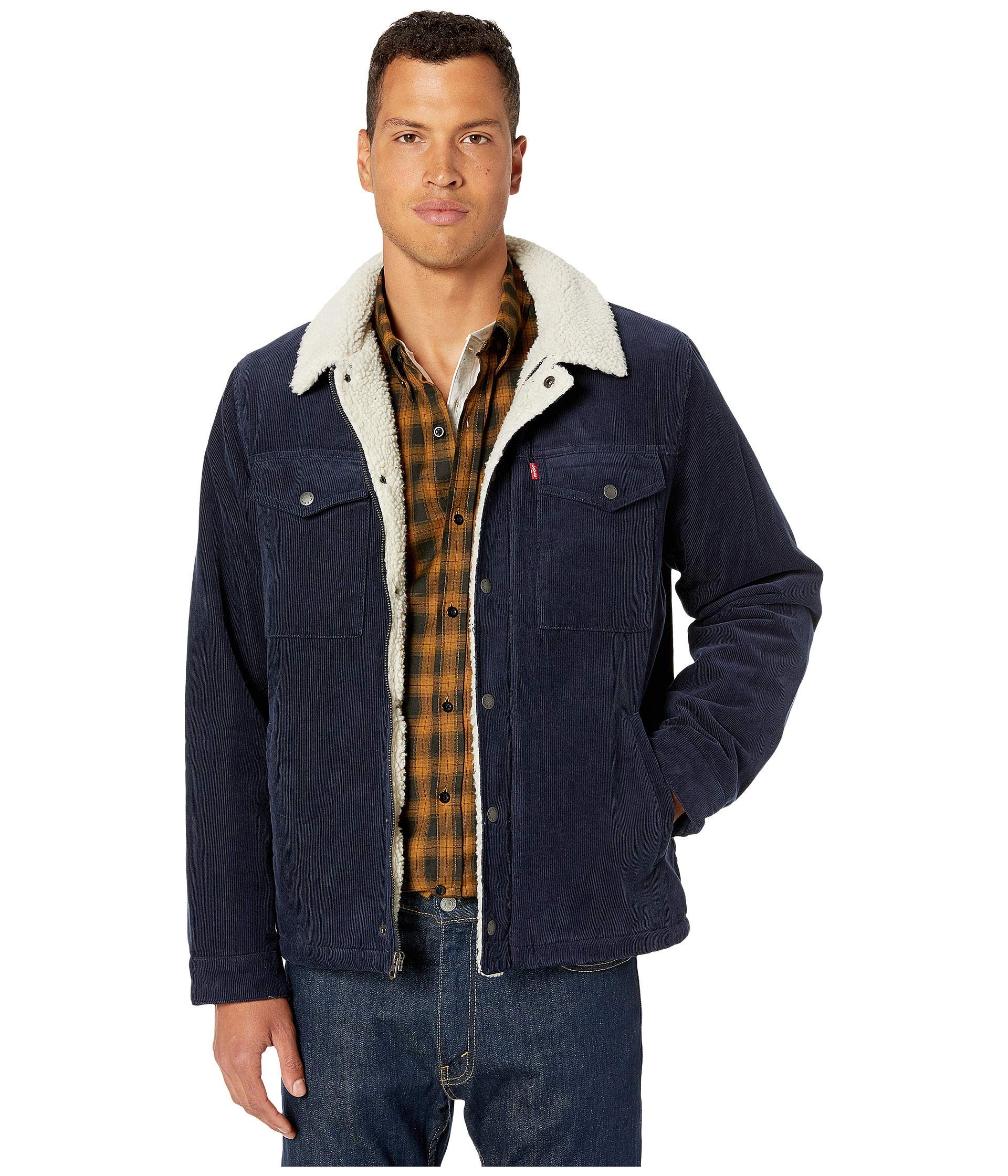 Levi's Two-Pocket Trucker with Soft Sherpa Navy XL | eBay