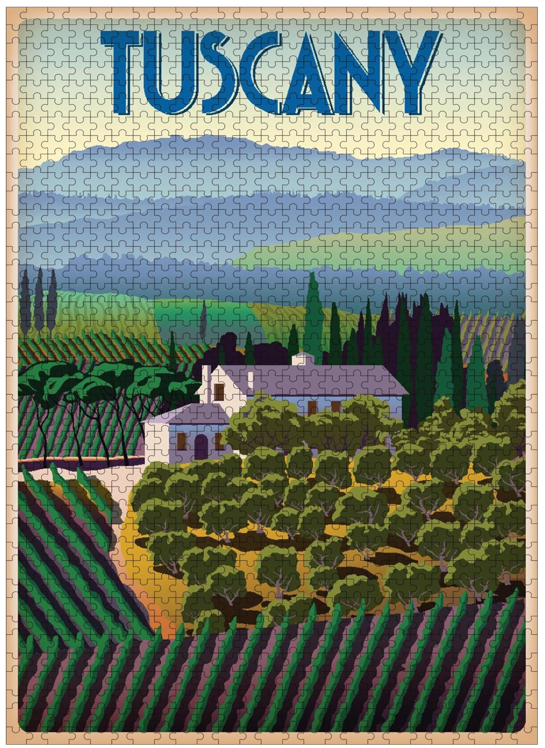 Photo 1 of Jigsaw Puzzles 1000 Pieces for Adults Spring Day in Tuscany Italy Wooden Perfect Interlocking Clear Printing