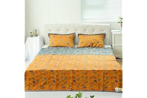 WOXOBI GinkgoLeaf Pattern Cotton Reversible Quilt Sets 3 Piece，Breathable Reversible Quilt Ginkgo Leaves Embroidered，king sizeginkgo quilt ，Lightweight and Breathable Ginkgo Leaf Pattern Rustic Comforter
