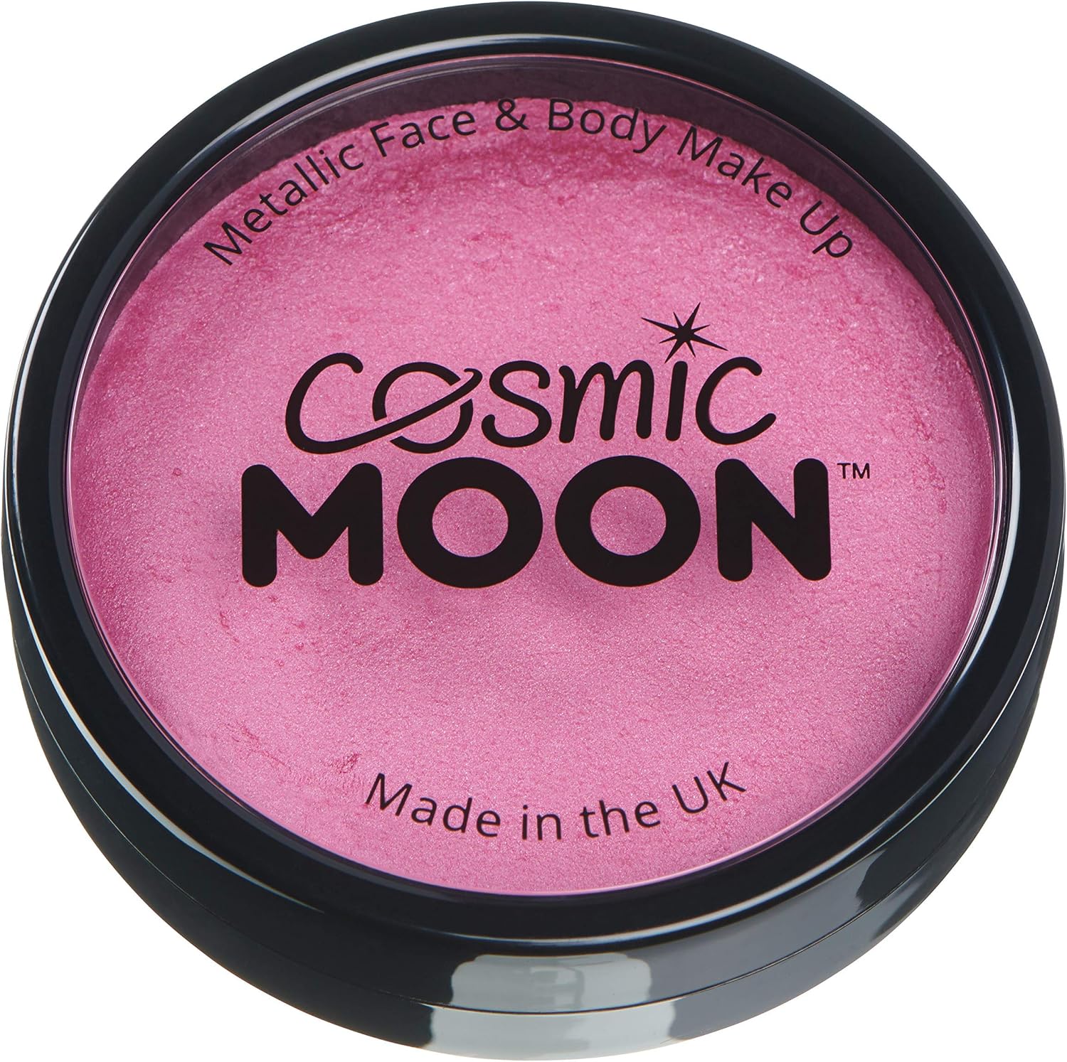 Metallic Pro Face & Body Paint Cake Pots by Cosmic Moon - Pink - Professional Water Based Face Paint Makeup for Adults Kids - 36g
