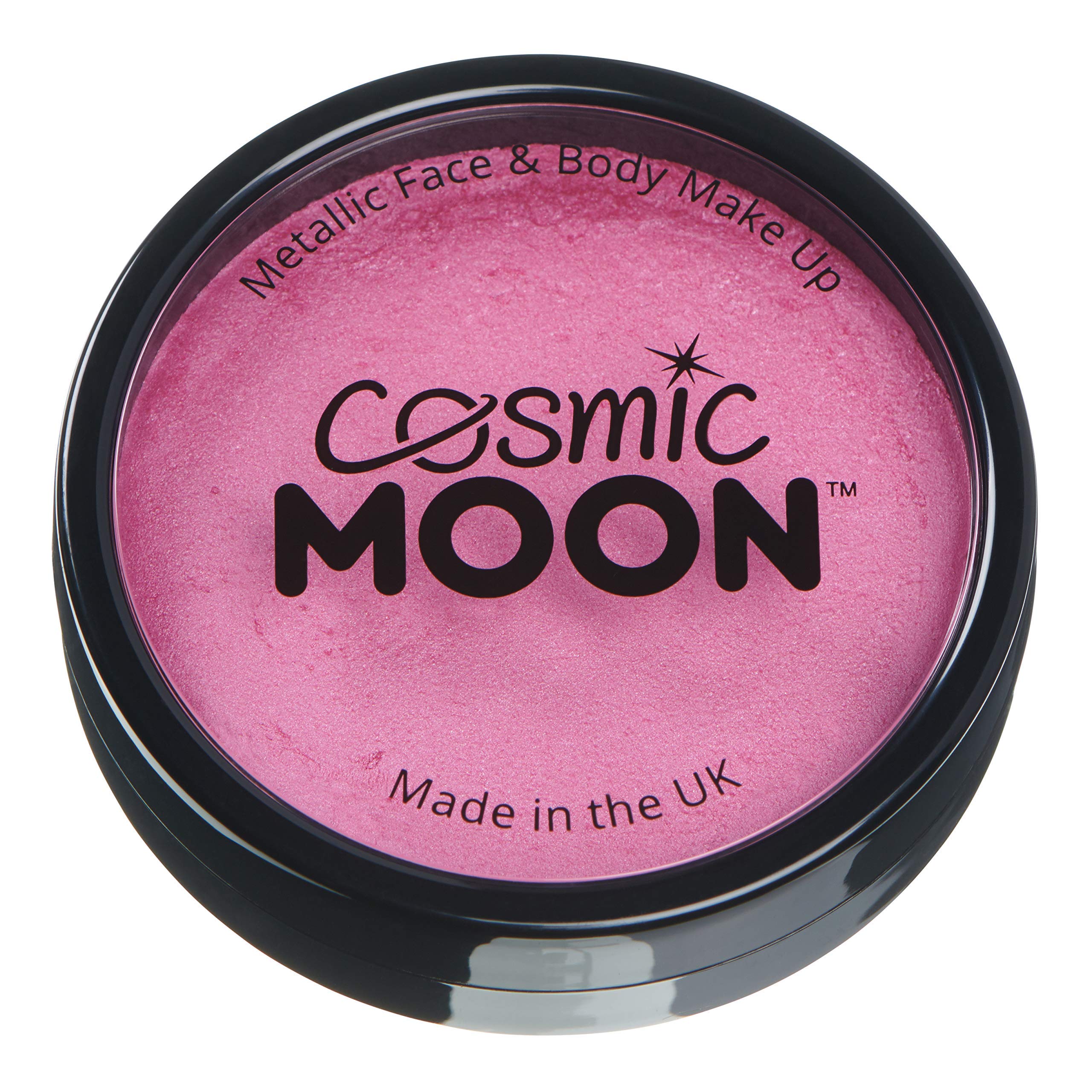 Metallic Pro Face & Body Paint Cake Pots by Cosmic Moon - Pink - Professional Water Based Face Paint Makeup for Adults, Kids - 36g