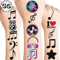 Born To Rock Temporäre Tattoos – 96 Stück, Rockstar & Gitarren-Motive, Für Kinderpartys & Dekoration