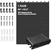 Aodyow Extra Large Sound Dampening Blanket,96"x 80" Sound Absorbing Studio Blanket Panel with Grommets for Wall Hanging,Noise