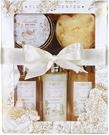 BRUBAKER 15pc Vanilla Rose Mint Bath Gift Set with Wooden Cabinet for Women view 3