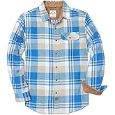 Dubinik® 6 oz Flannel Shirt for Men Long Sleeve Casual Button Down Brushed 100% Cotton Shirt