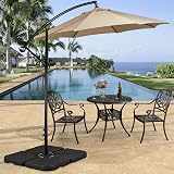 Yaheetech 4Pcs Square Umbrella Stand Cantilever Base Black 60L Water 200lb Sand view 9