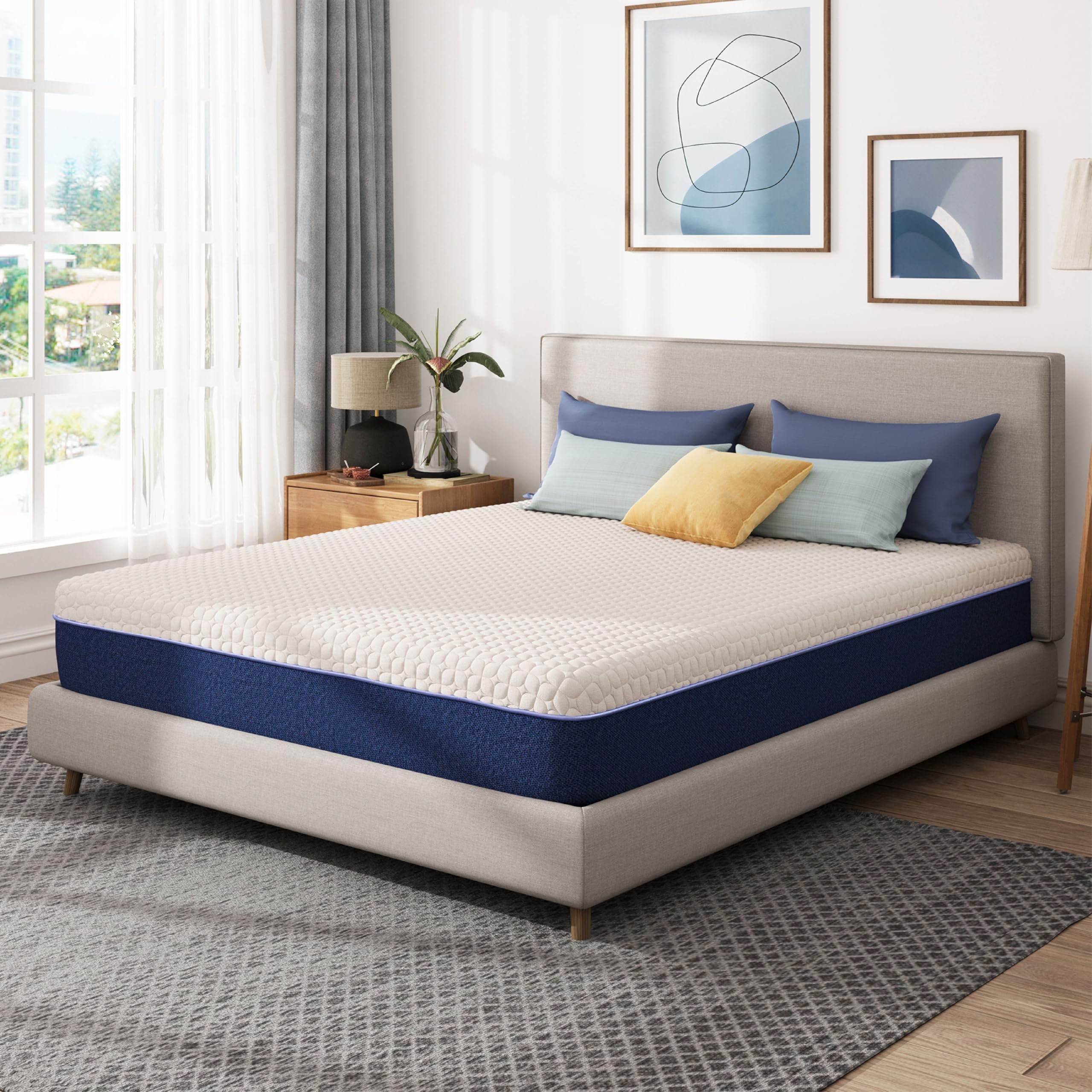 Gelsea 10 Inch Full Size Mattress, Gel Cooling Memory Foam Mattress in A Box, Medium Firm Feel for Back Pain Relief, CertiPUR US Certified Image