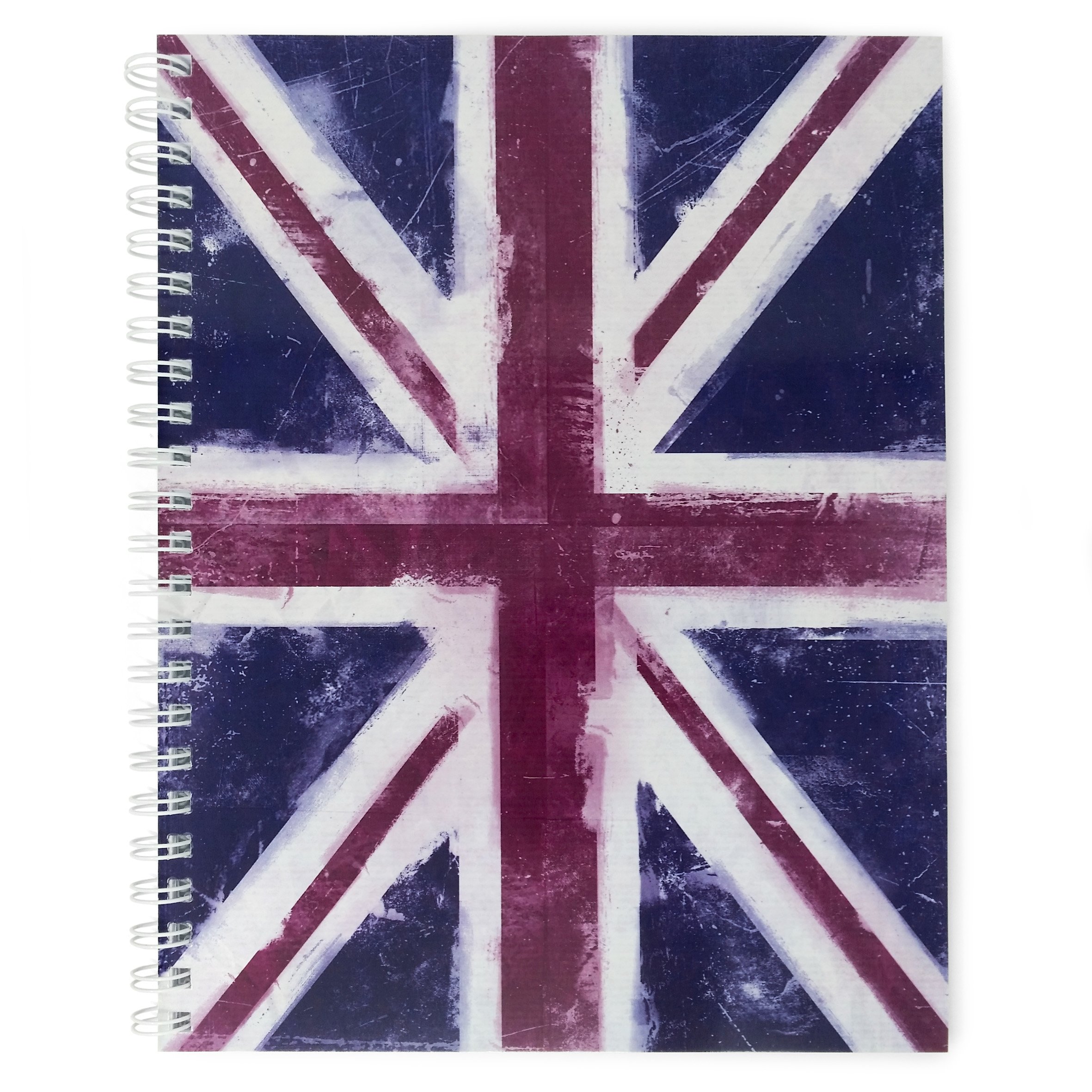 Monster Stationery - A4 Lined Notebook - 160 Perforated 80gsm Pages - Made in UK - Distressed Flag Series - Union Jack