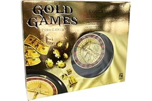 Gold Games Luxury Roulette Set, Create Your Own Casino, Wheel with 2 Steel Balls, 50 Poker Chips, Roulette, Poker, and Blackj